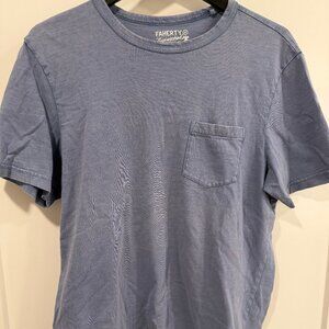 Faherty Sunwashed Pocket Tee – Medium – Flint Sky